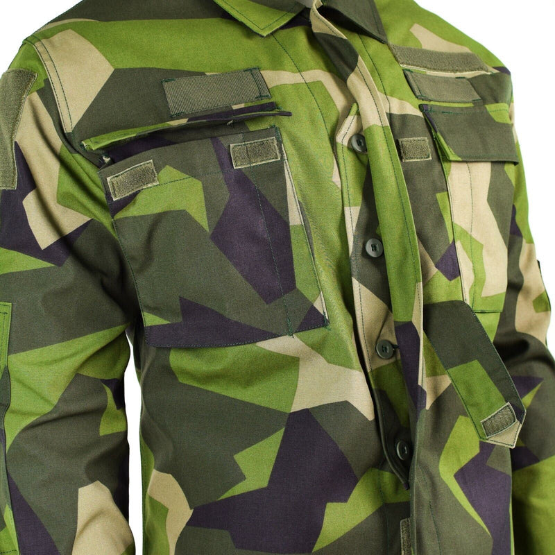 Oryginalna szwedzka armia M90 Splinter Camouflage Field Field Shirt Nowa nowa