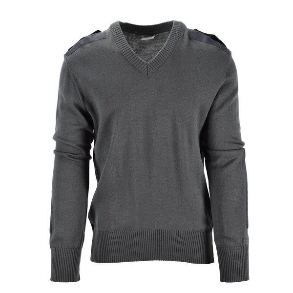 Oryginalny austriacki skocznia pullover jumper grey wełna wełniana dekolt Nowy