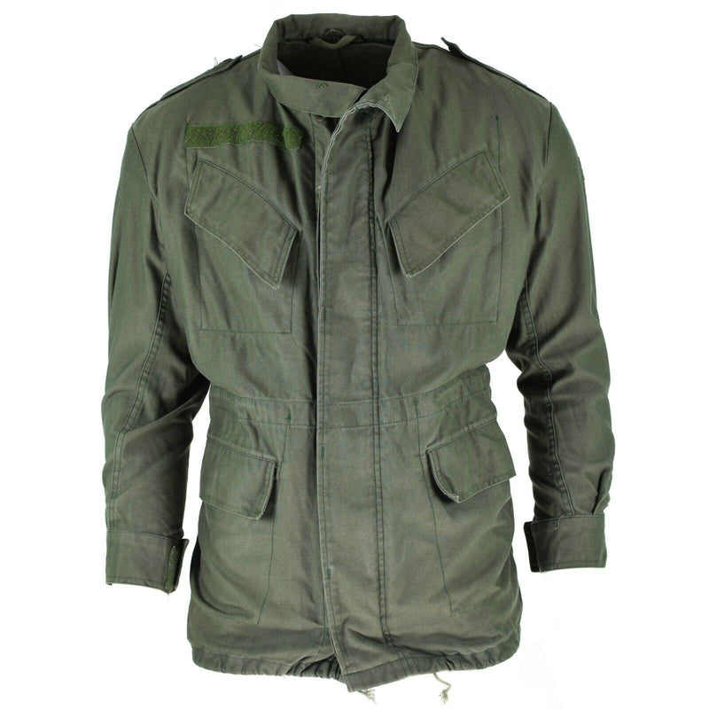 Oryginalna belgijska kurtka polowa M64 Wojskowy Waterproof Waterproof Parkha Olive Odd