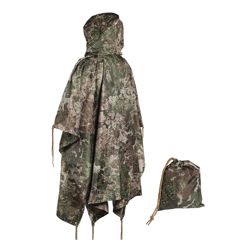 Mil-Tec Poncho Camouflage Pvc Coated Wodoodporne z kapturem Ripstop Lightweight Namiot