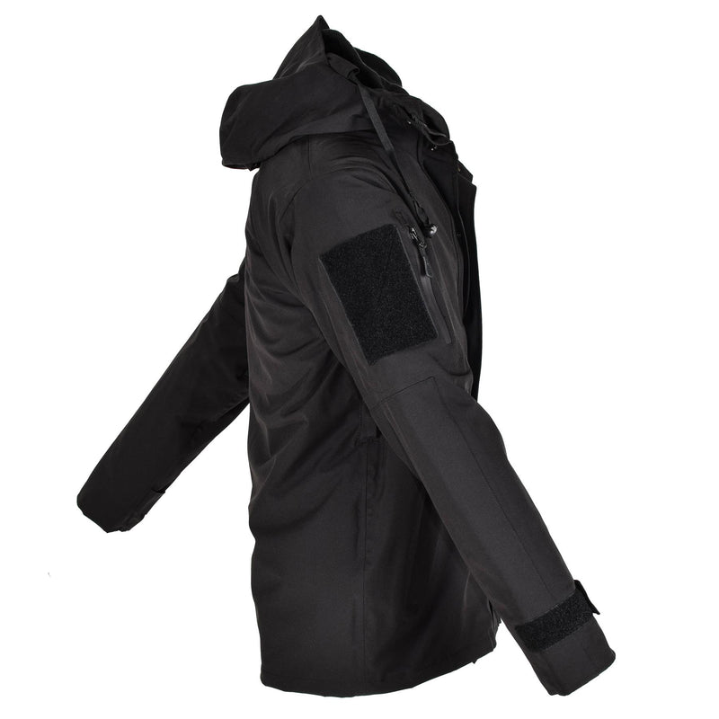 Marka MIL-TEC PARKA W Winter Liner ciepła czarna kurtka Wodoodporna menu deszczowy