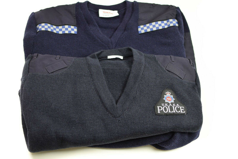 Prawdziwy brytyjska policja pullover skoczek niebieski sweter w dekolcie Nowy