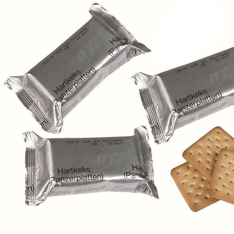 Oryginalny pakiet żywnościowy armii niemieckiej herbatniki na zewnątrz 125 g NATO MRE Crackers