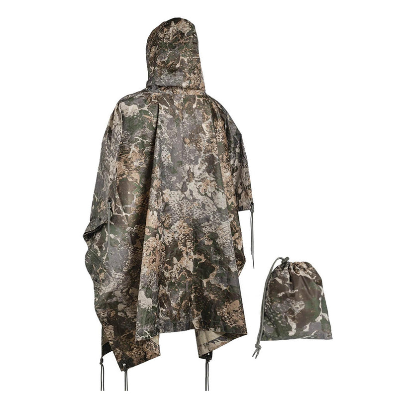 Mil-Tec Poncho Camouflage Pvc Coated Wodoodporne z kapturem Ripstop Lightweight Namiot