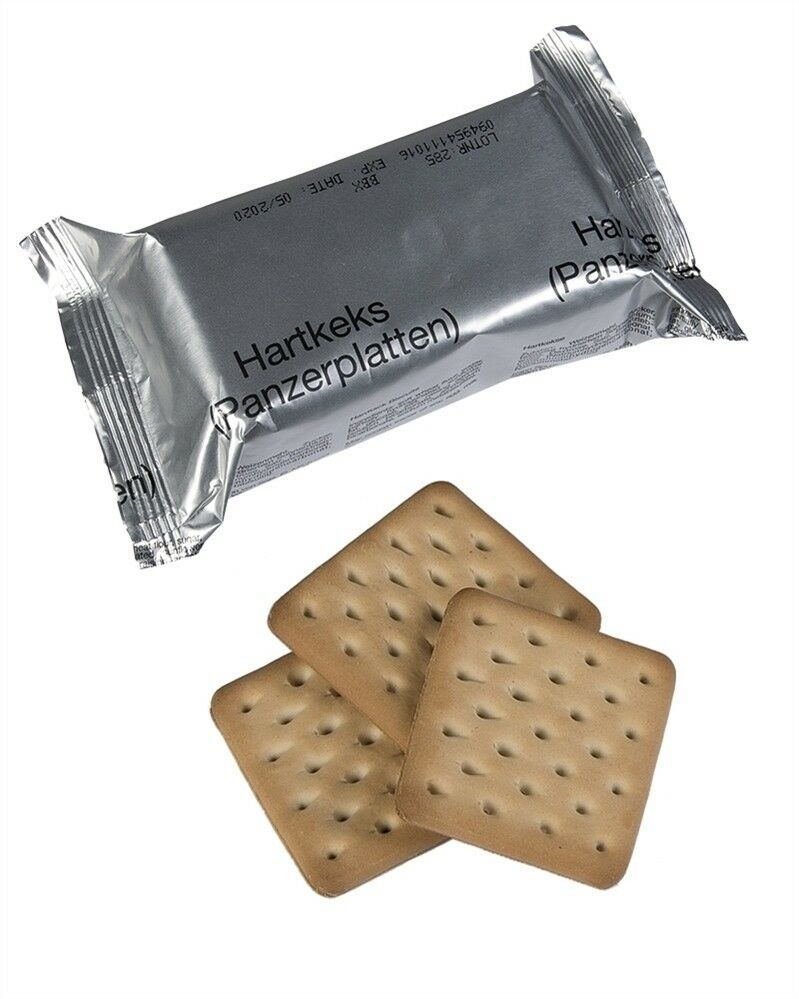 Oryginalny pakiet żywnościowy armii niemieckiej herbatniki na zewnątrz 125 g NATO MRE Crackers