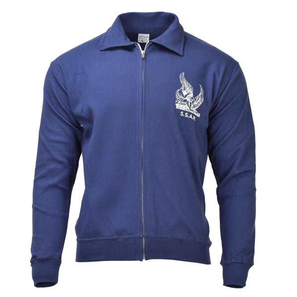 Oryginalna włoska misteria powietrza wojskowa Blue Sport Full Zip Sportswear Nowa nowa