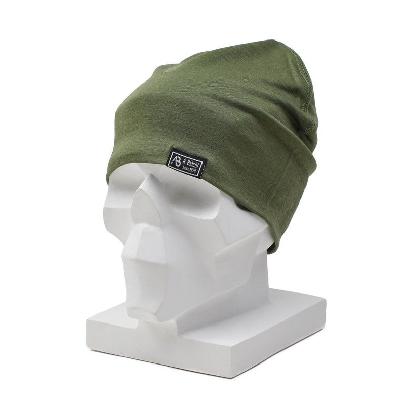 A.Blochl Merino Wool Beanie Sports Turing Headwear Oddychający czapka oliwka