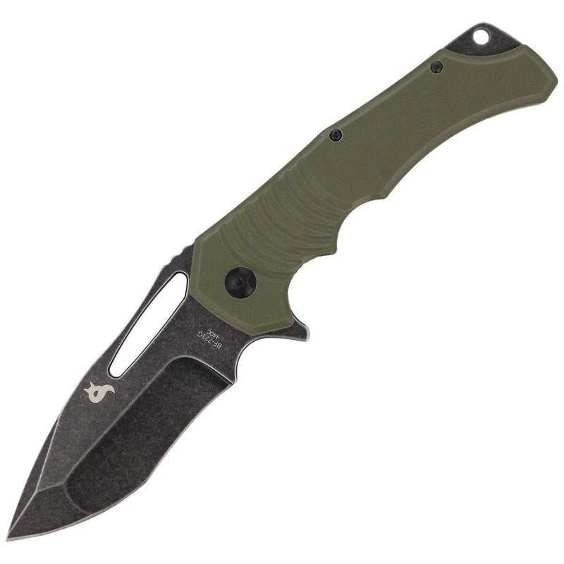 Fox Knives Hugin Pocket Knife Green G10 Rączka 440C Stalowa krawędź czarne ostrze