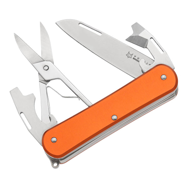 Fox Knives vulpis FX-VP130-F4 lub Multi Tool Knife N690CO Steel Blade Orange