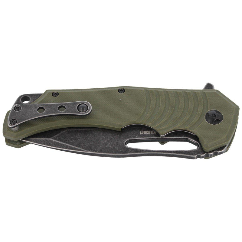 Fox Knives Hugin Pocket Knife Green G10 Rączka 440C Stalowa krawędź czarne ostrze