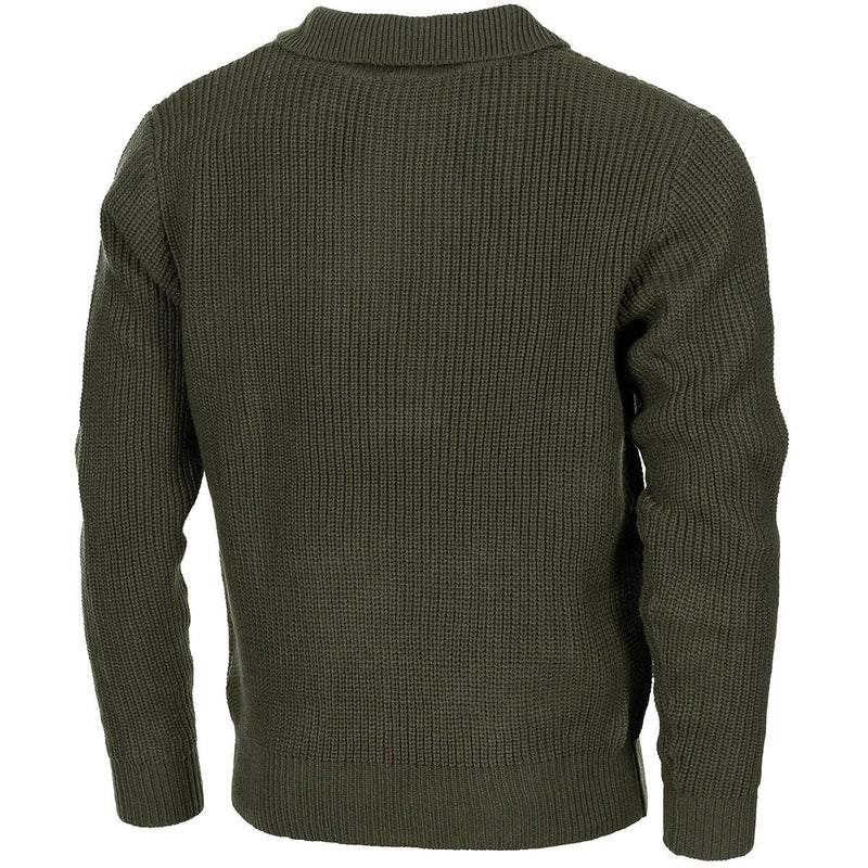 Marka MFH Troyer Sweatre Quarter Zip Jumper Rib Knit Olive Pullover Nowy