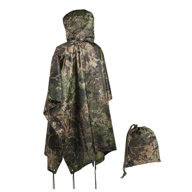 Mil-Tec Poncho Camouflage Pvc Coated Wodoodporne z kapturem Ripstop Lightweight Namiot