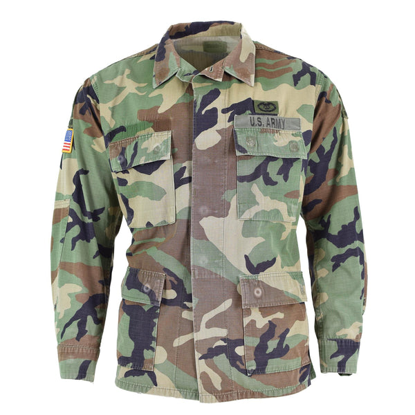 Oryginalna amerykańska kurtka wojskowa Ripstop Woodland Camouflage BDU Troops