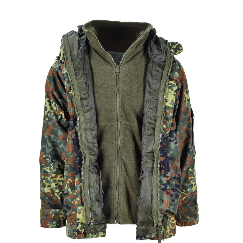 MIL-TEC Niemiecka armia niemiecka w liniowcu Goretex Camo Flecklerph Waterproof Men Kurtka