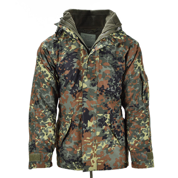 MIL-TEC Niemiecka armia niemiecka w liniowcu Goretex Camo Flecklerph Waterproof Men Kurtka