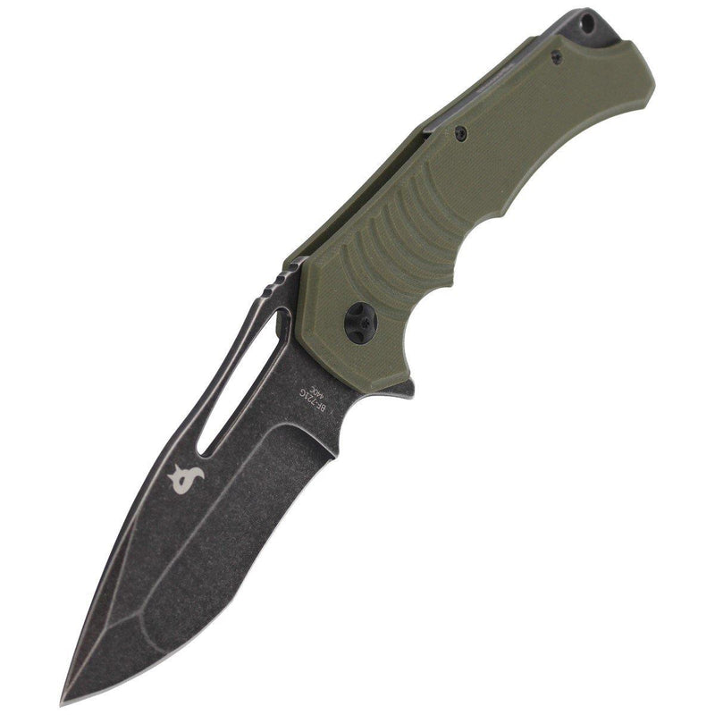 Fox Knives Hugin Pocket Knife Green G10 Rączka 440C Stalowa krawędź czarne ostrze