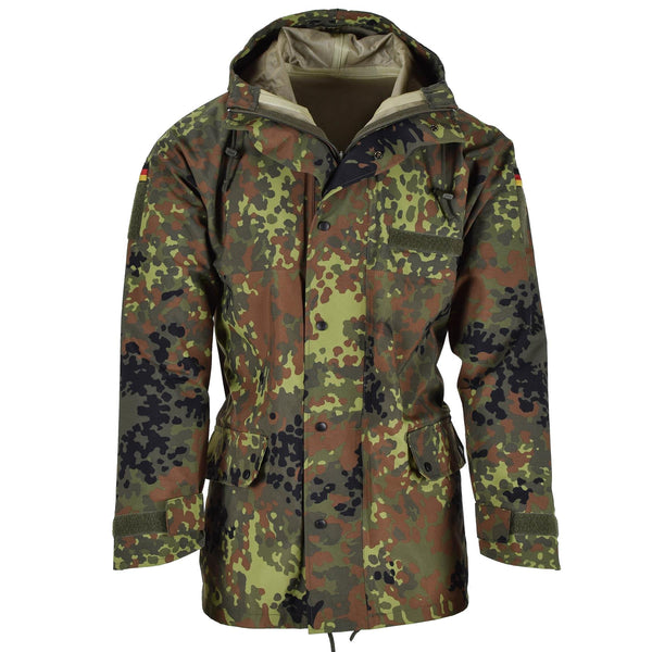 Marka MIL-TEC niemiecka kurtka polowa goretex flecklern camo wodoodporny deszcz