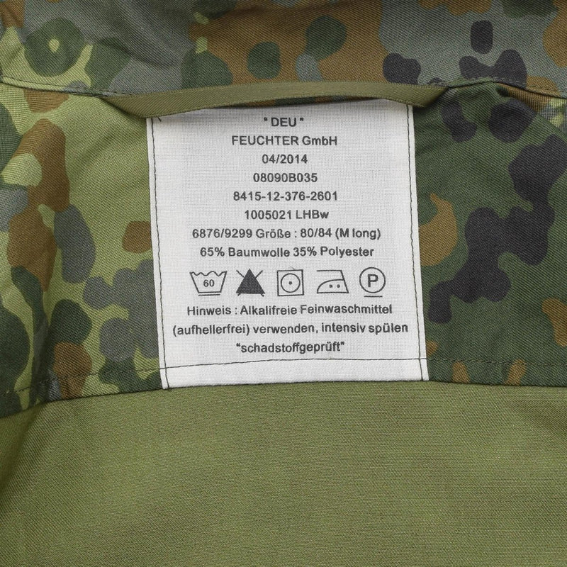 Oryginalna niemiecka koszula wojskowa Kobiety Snap Button Zamocowanie Flecklecktarn Camo