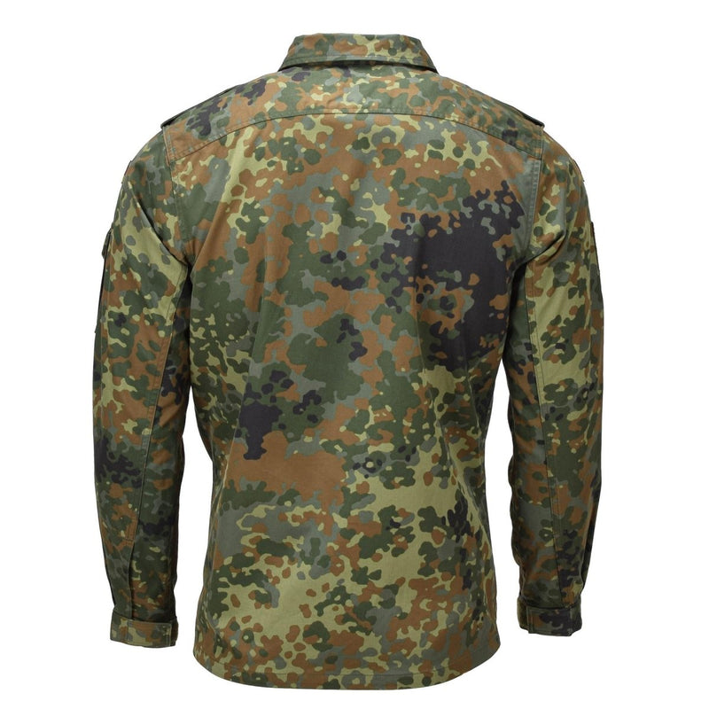 Oryginalna niemiecka koszula wojskowa Kobiety Snap Button Zamocowanie Flecklecktarn Camo