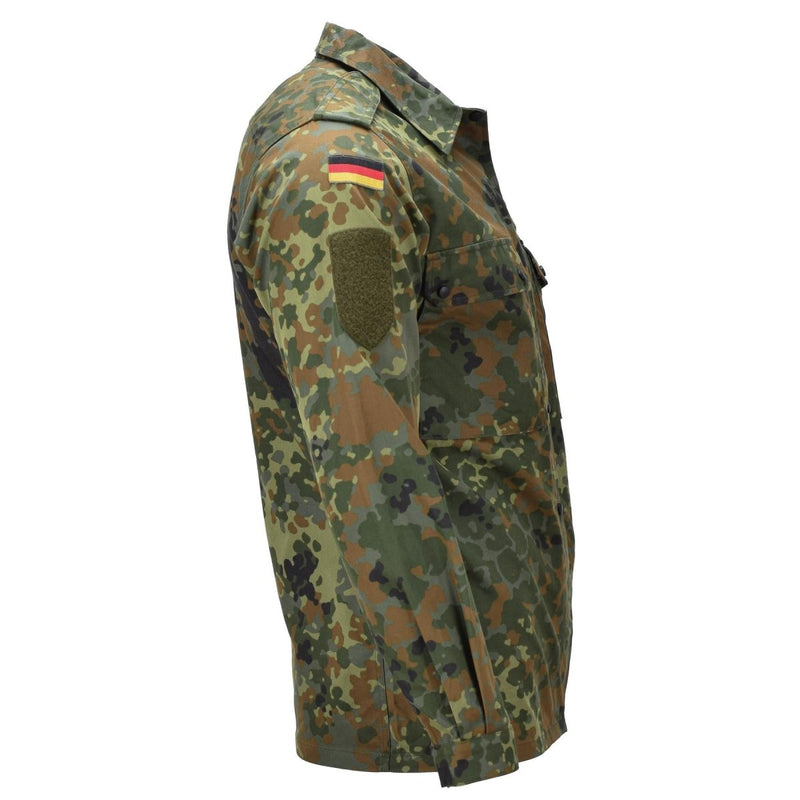 Oryginalna niemiecka koszula wojskowa Kobiety Snap Button Zamocowanie Flecklecktarn Camo