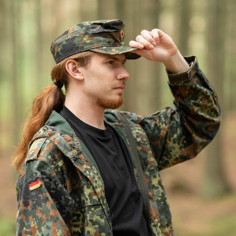 Oryginalny oryginalny armia niemieckiej czapki flecktarn bw las camo wojskowy kapelusz nowy