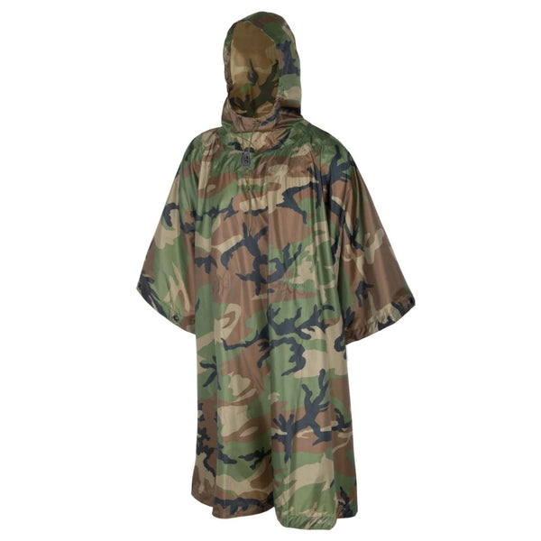 HELIKON-TEX Model armii amerykańskiej Poncho Waterproof Tactical Rain Gear Woodland Camo