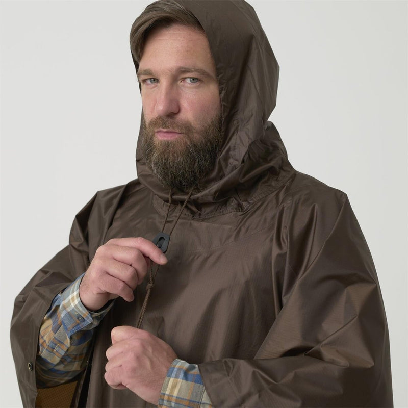 HELIKON-TEX Model armii amerykańskiej Poncho Waterproof Tactical Rain Gear Woodland Camo