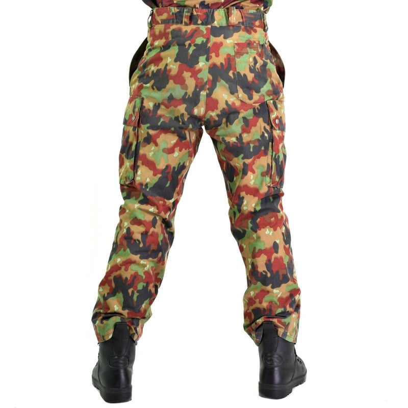 Oryginalne szwajcarskie spodnie armii M83 Combat Alpenflage Camo Field Spodni Nowe