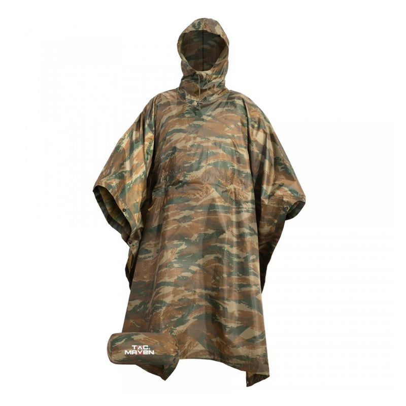 Pentagon Waterproof Ripstop Poncho Regulowany pakiet kompresyjny kaptura Jaszczurka Camo