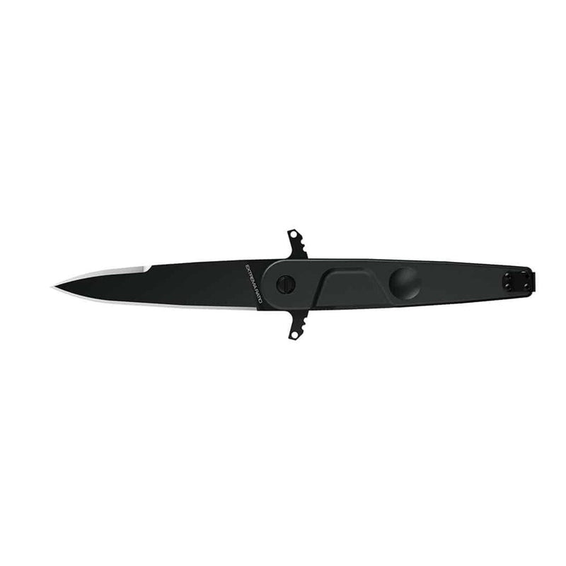 BD22 LUCKY BLACK survival tactical pocket knife spear point Bohler N690 steel plain edge blade anticorodal aluminum