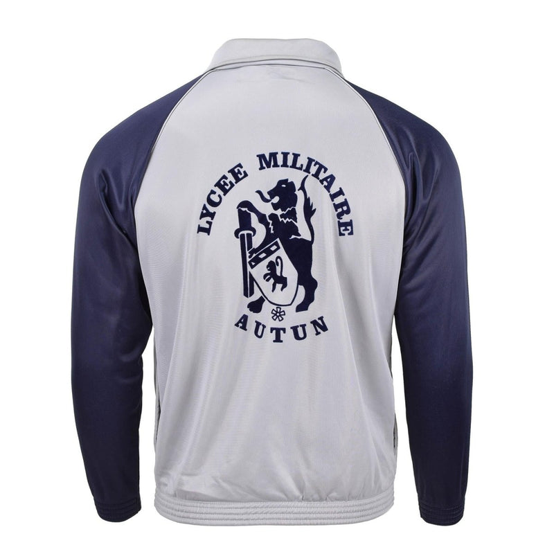 Sweatshirt original French military gray blue school sports jacket high collar vintage sweatshirt