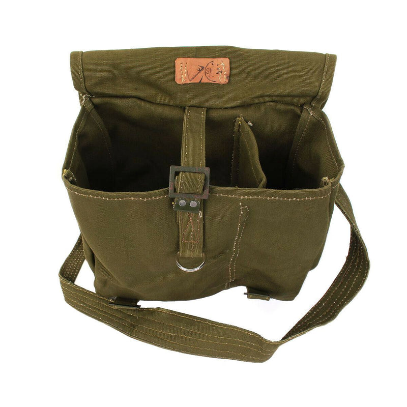 Haversack original Romanian army bread bag olive canvas