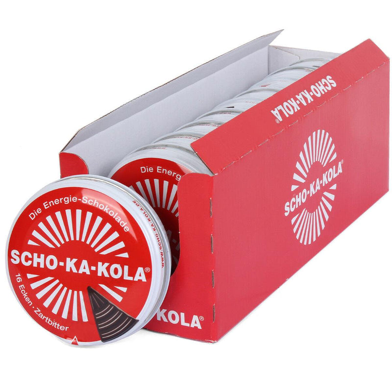 German Energy Dark Chocolate SCHO-KA-KOLA Caffeine & Cola Nut 100 g tin can