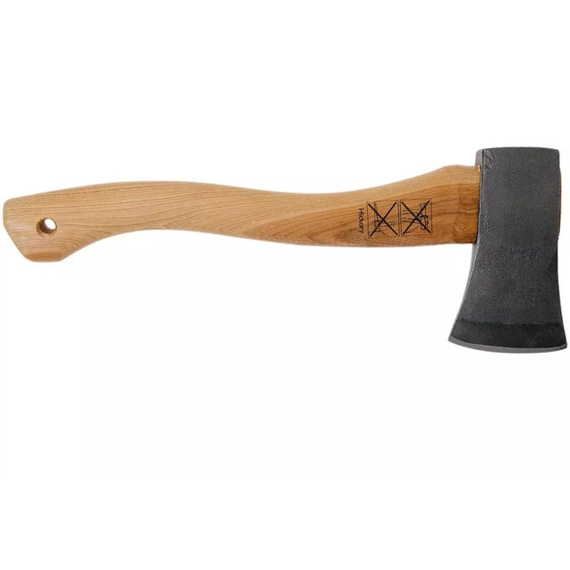 HULTAFORS H006SV bushcraft survival hatchet straight carbon steel gray matted blade hickory wooden handle