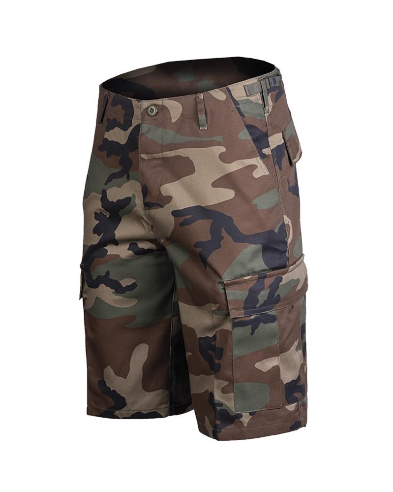 Mil-Tec Brand Military Style Woodland camouflage bermuda cargo BDU army shorts workwear outdoor travel wear