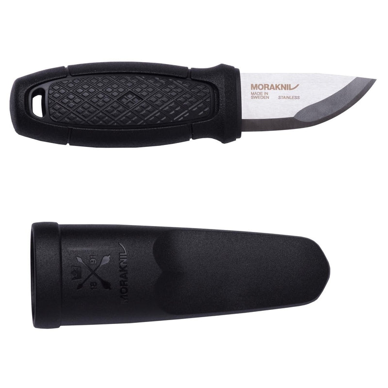 MORAKNIV Eldris bushcraft universal knife fixed drop point plain blade Swedish stainless steel TPE-rubber handle nylon sheath