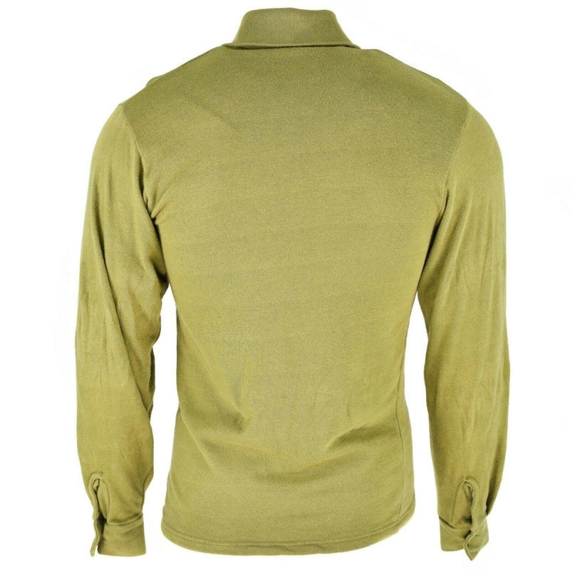 Original British army tricot shirt zipper Undershirt zipped thermal Green breathable lightweight long sleeve shirts