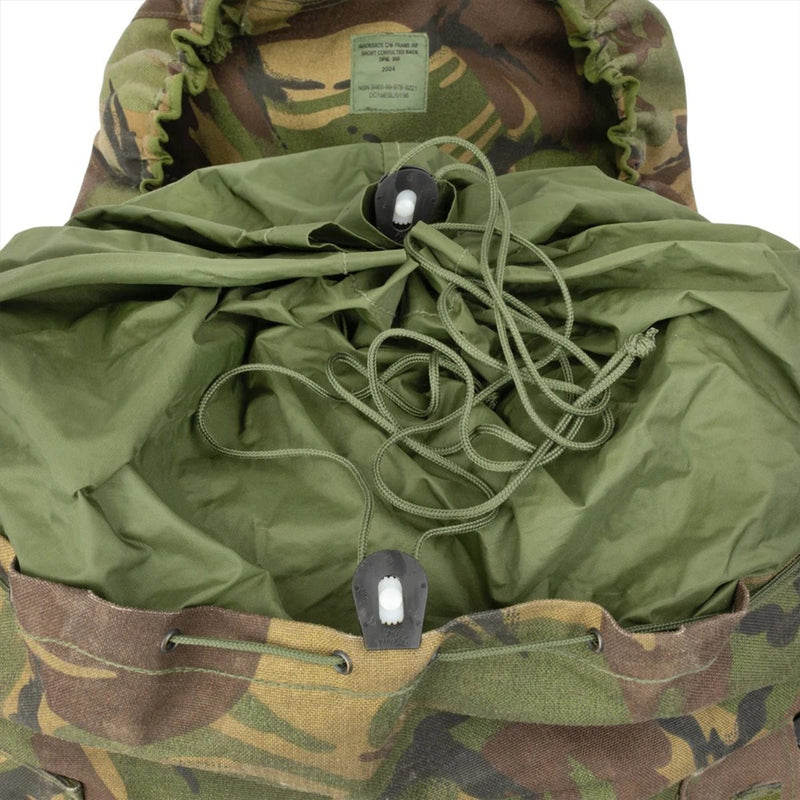 Original British Military tactical backpack woodland camo 90 liters side pockets side pouches