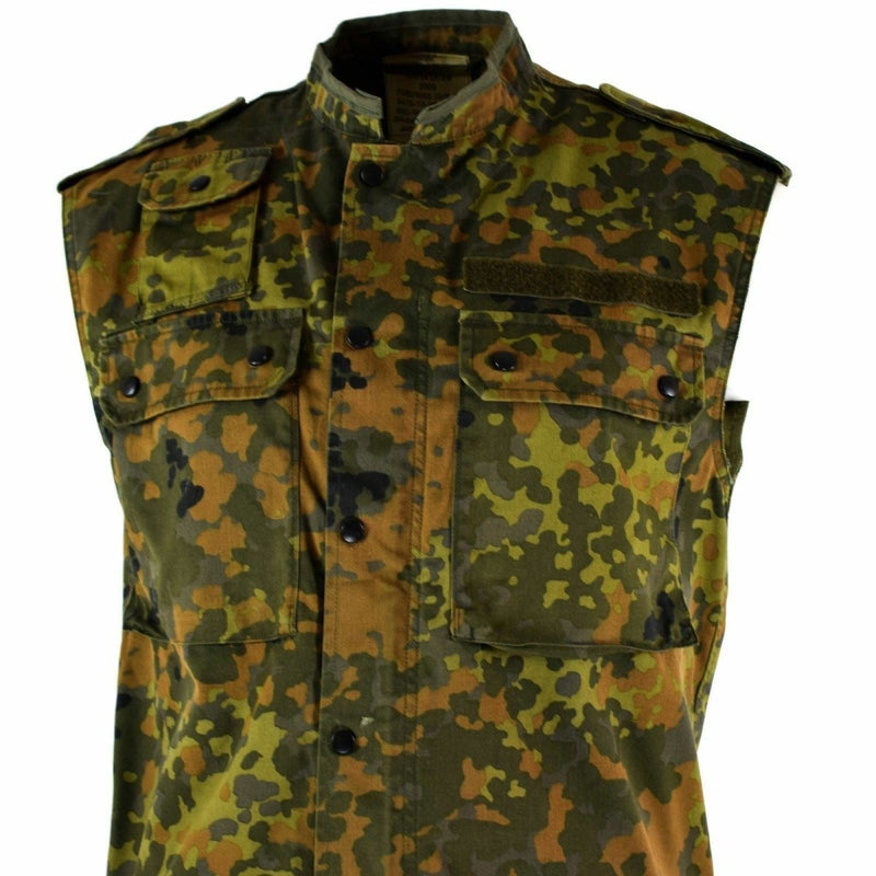 Original GERMAN ARMY VEST ZIPPED flecktarn camo tactical combat BW