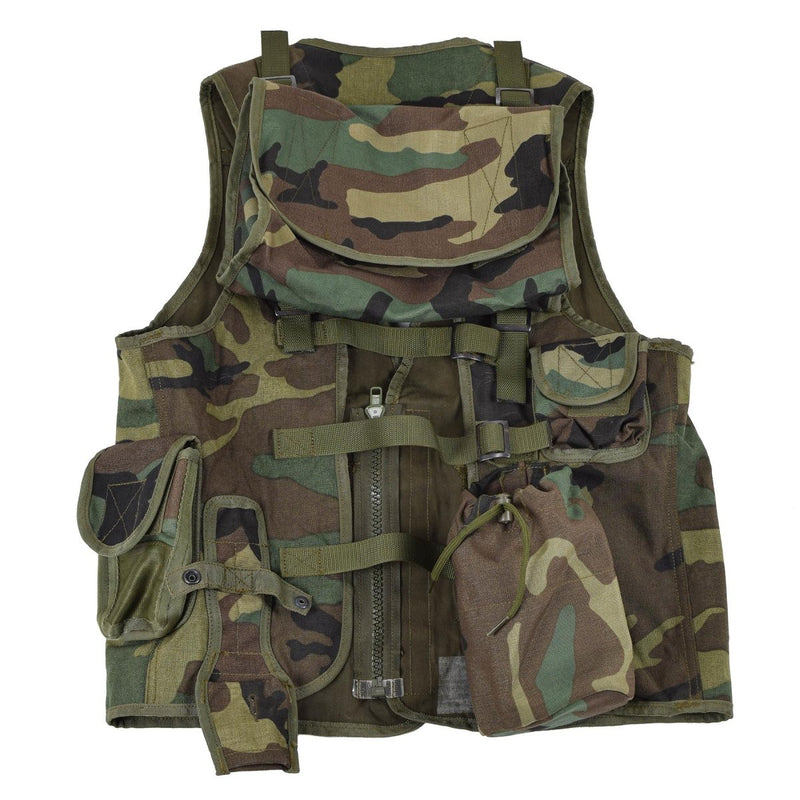 Original Nato tactical vest woodland camouflage multi pockets field army all seasons