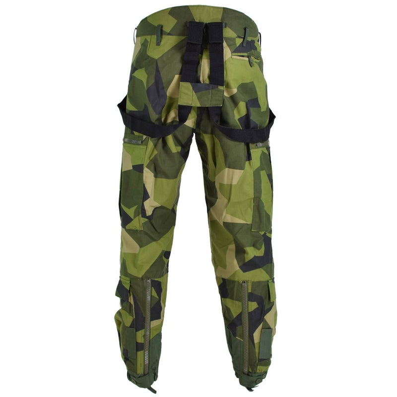 Original Swedish thermal tanker pants m90 splinter camouflage BDU trousers pocket closures